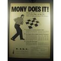 1957 MONY Mutual of New York Ad - MONY does it