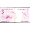 2017 Brazil Banknote 5 Reais Sig46 Meirelles Go...
