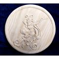 Round 10" Plate Wood Carving Chinese Deity Fema...