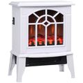 White Electric Fireplace Heater with Realistic ...