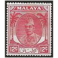 Kelantan 1952 SG70 12c Scarlet Mounted Mint . ..