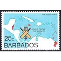 Barbados 1976 World Cricket Cup 25c Unmounted M...