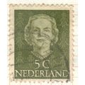 Netherlands 1949 - 5c green - Queen Juliana - u...