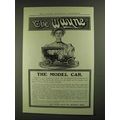 1907 The Wayne 30 Car Ad - The Model Car