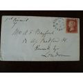 GB 1863 Queen Victoria 1d red Cover sideways Du...