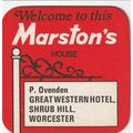BEER MAT - MARSTONS BREWERY - GREAT WESTERN, SH...