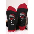 Black Christmas Champagne Santa Hat Graphic Socks