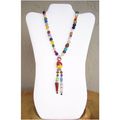 Necklace #01 multi-color glass bead 25 inch lad...