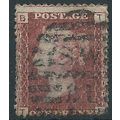 1858 SG43 1d Red Plate 121 Good Used Check Lett...