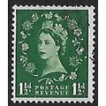 SG 517a: 1½d. green Definitive Stamp: Queen Eli...