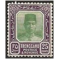 Trengganu 1921 SG38 25c Green & Deep Purple Mou...