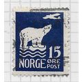 NORWAY 1925 POLAR BEAR PLANE ABOVE 15ore USED F...