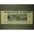 1911 Worcester Academy Ad - For Boys and Young Men