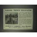 1910 George B. Lambert Parsons Trench Excavator Ad