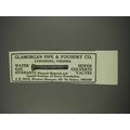 1910 Glamorgan Pipe & Foundry Co. Ad