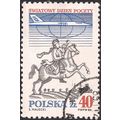 POLAND, Posthorn and Mail Jet, blue 1986, 40 Gr