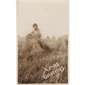 Christmas Greetings Farming Lady Farmer Gatheri...