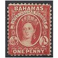 Bahamas 1882 SG40 1d Scarlet Vermillion Mounted...