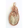 Lizard Stone Marble Copper Wire Wrap Gemstone P...