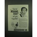 1950 Absorbine Jr. Ad - Aching Feet