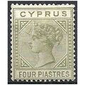 Cyprus 1892 SG35a 4pi Pale Olive-Green Mounted ...