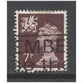 W23 7p Purple-Brown (1 centre band).Fine Used.nb13
