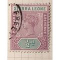 Sierra Leone QV 1897 ½d Dull Mauve Green Used S...