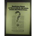 1972 Manufacturers Hanover Ad - Western Europe
