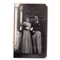 A HAPPY COUPLE on the doorstep unused vintage p...