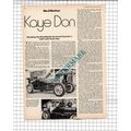 Kaye Don Racing Car Driver - 1973 Article