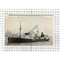 Dutch Oil Tanker DORDRECHT Ship - c.1940's Cutting