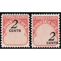 J90, Mint NH 2¢ Two Different Black Color Shift...