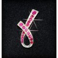 Boxed Solidarity Crusade Pin Pink Crystal Brooc...