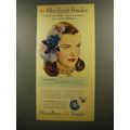1945 Woodbury Film Finish Powder Advertisement - Ella Raines