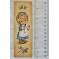 1989 bookmark in Dutch, little girl with candle...