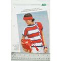 Woman's pattern 63 striped cotton top with asym...