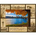 Portland Oregon Laser Engraved Wood Picture Fra...