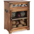 Rustic Wooden Potato & Onion Storage Bin - Kitc...