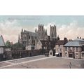 EC741 ELY - MARKET PLACE AND CATHEDRAL. PRINTED...