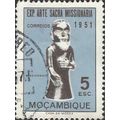 MOZAMBIQUE, Sculpture of a Missionary, blue 1953, 5esc