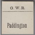 GREAT WESTERN RAILWAY LUGGAGE LABEL - PADDINGTO...
