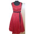 Monsoon Red Sleeveless Fit and Flare Silk and C...