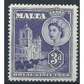 Malta 1953 SG262 3d Violet Royal Visit Mounted ...