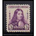 724 3c William Penn Just Clears MNH O3583