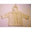 Vintage Hooded Baby Sweater Yellow with White T...