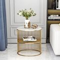 Luxury Modern Coffee Table Made of Iron and Marble