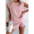 Light Pink 2 Pieces Mineral Wash Cotton Tank To...