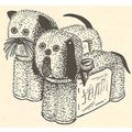 Craft Gift Pattern Washcloth Cat and Dog