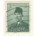 Indonesia 1951 - 2r green - President Sukarno -...