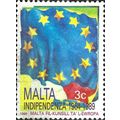 MALTA, Council of Europe Flag, blue 1989, 3c